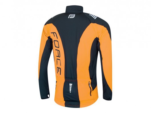 Cyklistický dres s dlouhým rukávem FORCE X68, černo-oranžový