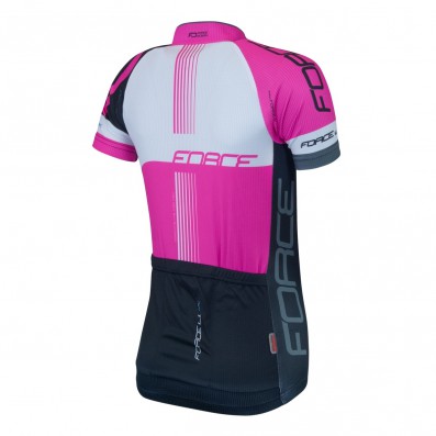Cyklistický dres FORCE LUX dámský krátký rukáv růžový