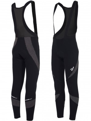 Cyklistické kalhoty dlouhé zimní Rogelli VENOSA s výrazným reflexním potiskem, černé