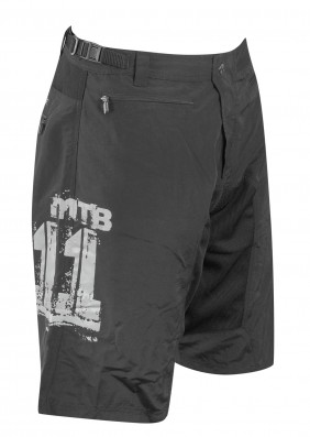 Cyklistické kalhoty krátké FORCE MTB-11 s odnímatelnou vložkou, černé