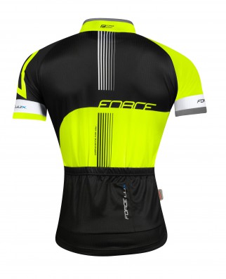Cyklistický dres FORCE LUX krátký rukáv černo-fluo