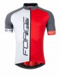 Cyklistický dres FORCE T16 krátký rukáv, černo-šedo-červený