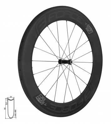 Kolo přední silniční FORCE TEAM SP KARBON 80 galuskové