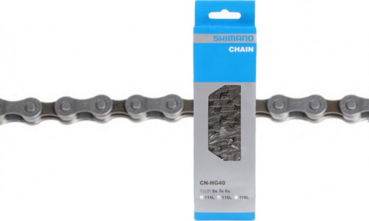 Řetěz SHIMANO CN HG40 šedý balený +spojka 8k