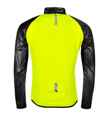 Cyklistická bunda FORCE WINDPRO neprofuk, fluo-černá