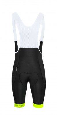 Cyklistické kalhoty krátké FORCE B40 se šráky a vložkou, černo-fluo