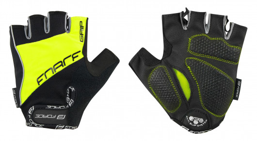 Cyklistické rukavice FORCE GRIP gel, fluo