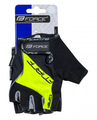 Cyklistické rukavice FORCE GRIP gel, fluo