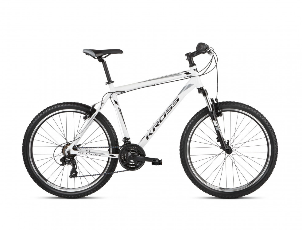 Kolo Kross Hexagon 1 26" WHITE / BLACK / GREY GLOSSY - CykloNěmčík.cz
