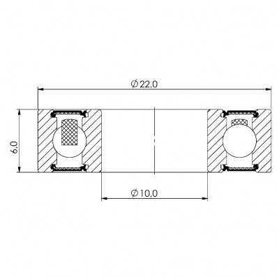 Ložisko kuličkové keramické CB-326 6900 LLB 10x22x6