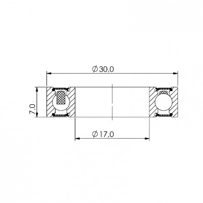 Ložisko kuličkové keramické CB-356 6903 LLB 17x30x7