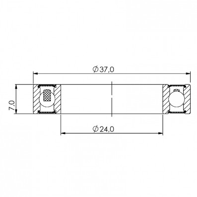 Ložisko kuličkové keramické CB-371 MR24377 LLB 24x37x7