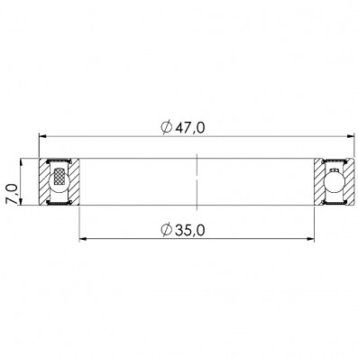 Ložisko kuličkové keramické CB-380 6807 LLB 35x47x7