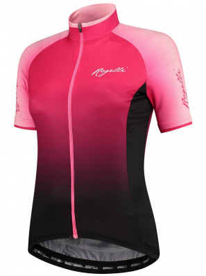 Dámský prémiový cyklodres Rogelli GLOW s krátkým rukávem, růžovo-černý