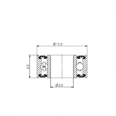 Ložisko kuličkové CB-011 685 2RS 5x11x5