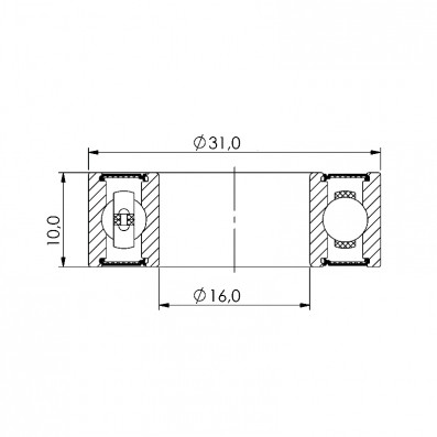 Ložisko kuličkové CB-093 MR163110 2RS 16x31x10