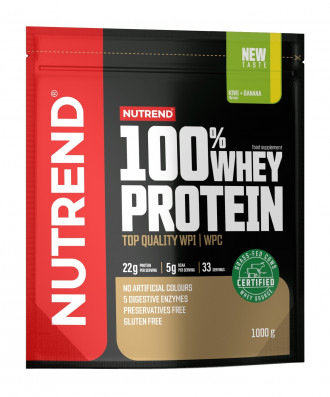 NUTREND 100% WHEY PROTEIN 1000g, sáček, kiwi + banán