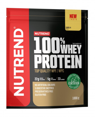 NUTREND 100% WHEY PROTEIN 1000g, sáček, vanilka