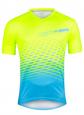 Dres FORCE MTB ANGLE kr. rukáv, fluo-modrý