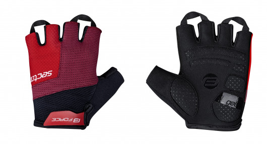 Cyklistické rukavice FORCE Sector gel,černo-červené
