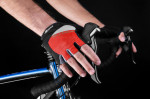 Cyklistické rukavice FORCE DARTS gel bez zapínání,červeno-šedé
