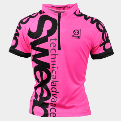 SWEEP CYKLISTICKÝ DRES DĚTSKÝ CYKLO-D029 RŮŽOVÝ FLUO