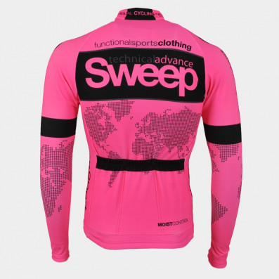 SWEEP CYKLISTICKÝ DRES ELITE CYKLO-D017 S DLOUHÝM RUKÁVEM RŮŽOVÝ FLUO