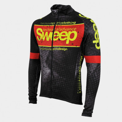 SWEEP CYKLISTICKÝ DRES ELITE CYKLO-D044 S DLOUHÝM RUKÁVEM ČERNO/ČERVENÝ