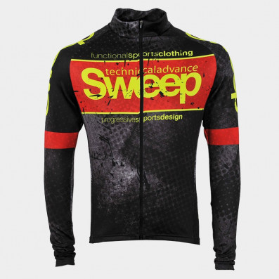 SWEEP CYKLISTICKÝ DRES ELITE CYKLO-D044 S DLOUHÝM RUKÁVEM ČERNO/ČERVENÝ