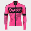 SWEEP CYKLISTICKÝ DRES ELITE CYKLO-D017 S DLOUHÝM RUKÁVEM RŮŽOVÝ FLUO