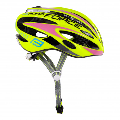 Přilba FORCE ROAD PRO, fluo-růžová S - M