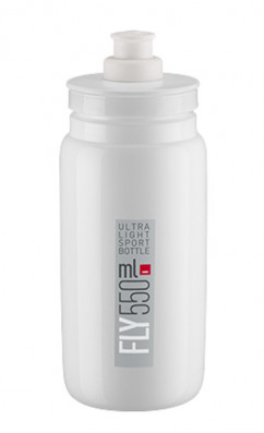 Láhev ELITE FLY 0,55l, bílá, šedé logo
