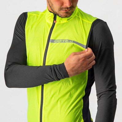 CASTELLI - pánská vesta Squadra Stretch, yellow fluo/dark gray