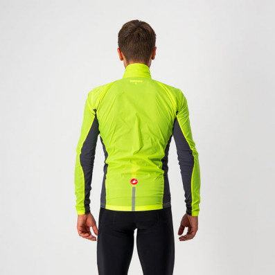 CASTELLI - pánská větrovka Squadra Stretch, yellow fluo/dark gray