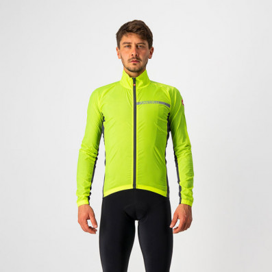 CASTELLI - pánská větrovka Squadra Stretch, yellow fluo/dark gray