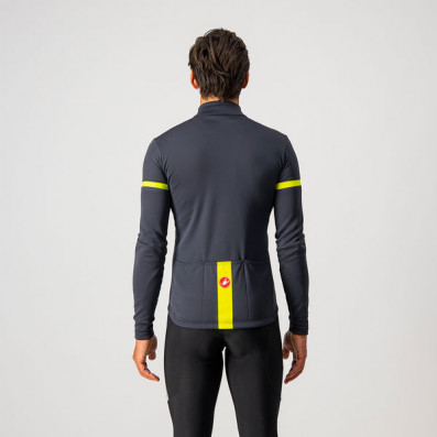 CASTELLI - pánský dres Fondo 2, dark gray/yellow fluo