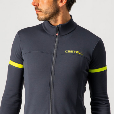 CASTELLI - pánský dres Fondo 2, dark gray/yellow fluo