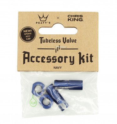 PEATY'S X CHRIS KING (MK2) NAVY TUBELESS VALVES ACCESSORY KIT