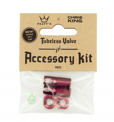 PEATY'S X CHRIS KING (MK2) RED TUBELESS VALVES ACCESSORY KIT