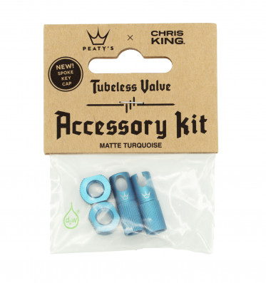 PEATY'S X CHRIS KING (MK2) TURQUOISE TUBELESS VALVES ACCESSORY KIT