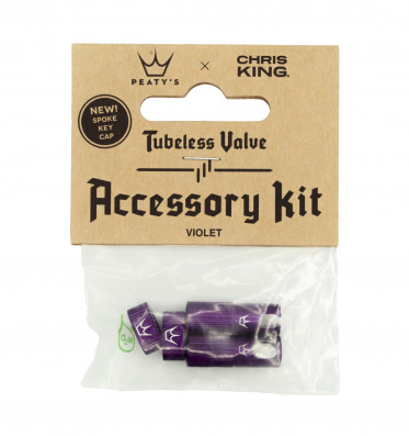 PEATY'S X CHRIS KING (MK2) VIOLET TUBELESS VALVES ACCESSORY KIT