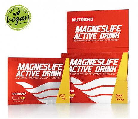 NUTREND MAGNESLIFE ACTIVE DRINK, 10x 15 g, citron