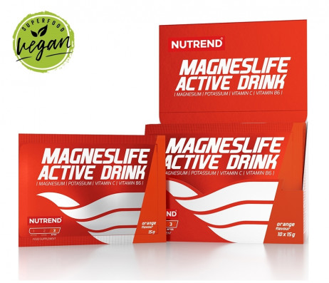 NUTREND MAGNESLIFE ACTIVE DRINK, 10x 15 g, pomeranč