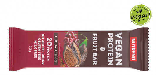 NUTREND VEGAN PROTEIN FRUIT BAR 50 g kakao+třešeň