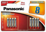 PANASONIC Alkalické baterie AAA blistr 8 ks