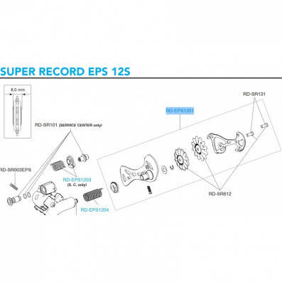 Vodítko přehazovačky EPS SUPER RECORD 12s