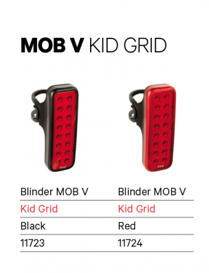 Blinder MOB V Zadní blikačka kid grid black