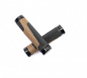 Gripy VELO D3 s dvěma Alu objímkama třísměsové šířka 130mm, barva černohnědá