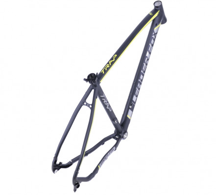 Rám MTB 27,5" , velikost 20" Alu 6061 Double Butted , barva černá matná + šedo-žlutý polep