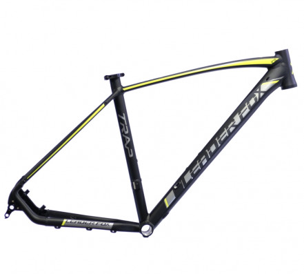 Rám MTB 27,5" , velikost 20" Alu 6061 Double Butted , barva černá matná + šedo-žlutý polep